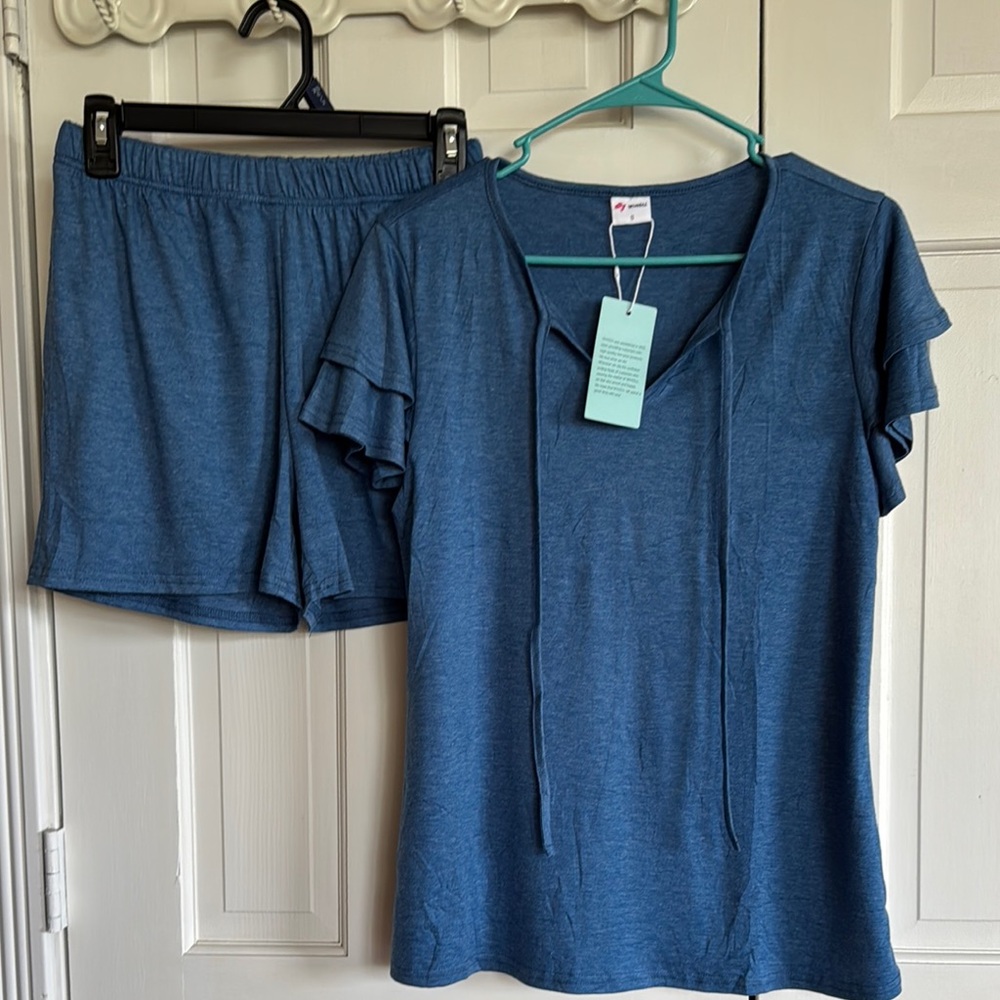 Women's Blue Short & top Set